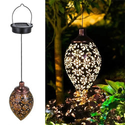 Lumivis SolArt Solar Gartenlaterne Tropfenform | Wasserfest & Projektionseffekt | Metall | Für Balkon, Terrasse & Außenbereich