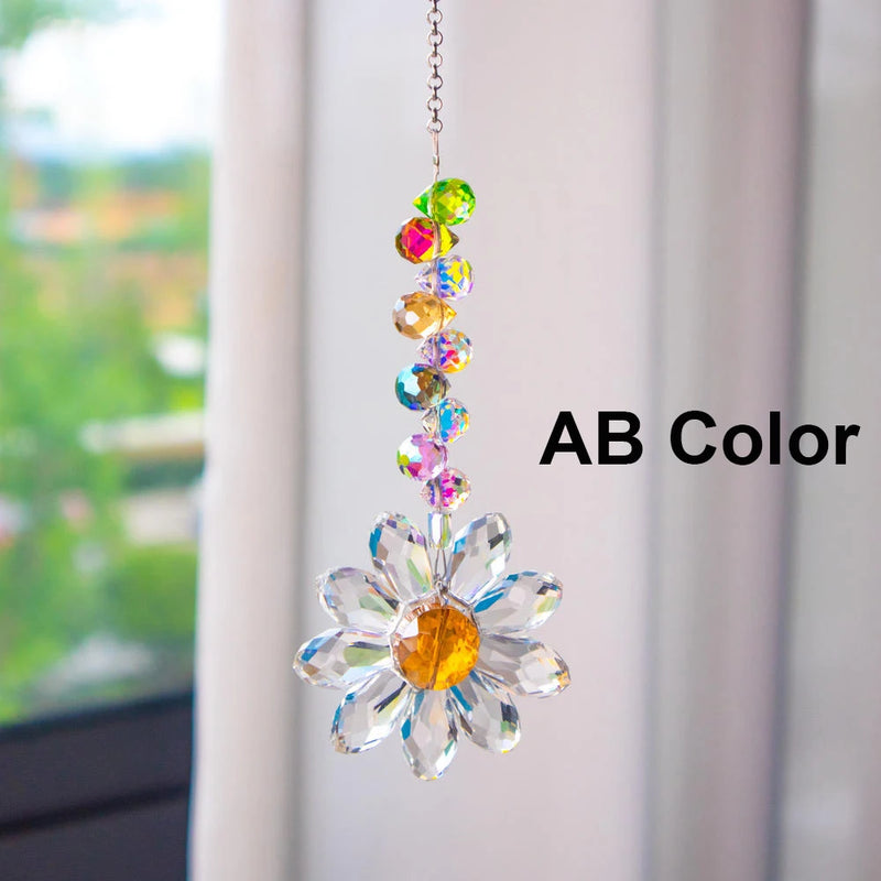 Kristall-Suncatcher LumiMargarita | K9-Daisy-Regenbogenfänger | Fenster- & Gartendeko | 32 cm | Geschenkidee für Zuhause