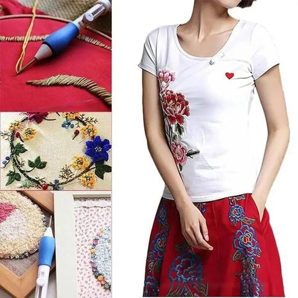 StitchArt Stickerei-Set | 8-teilig | Punch-Needle & Zubehör