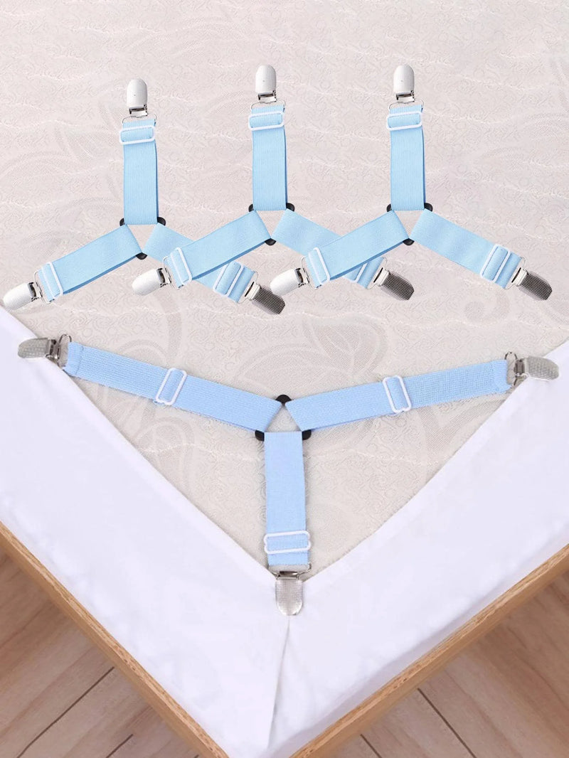 GRIPFIX Spannbettlakenhalter Set | 4er-Pack Dreieckige Bettlakenspanner | Verstellbar & Rutschfest – Für Matratzen, Tischdecken & Bezüge