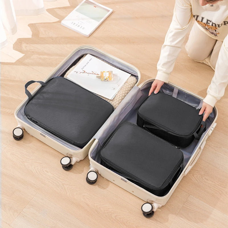 Reise-Organizer Set PackNest 3-in-1 | Komprimierbare & Wasserdichte Gepäcktaschen | Nylon Koffer-Organizer | Tragbar & Leicht