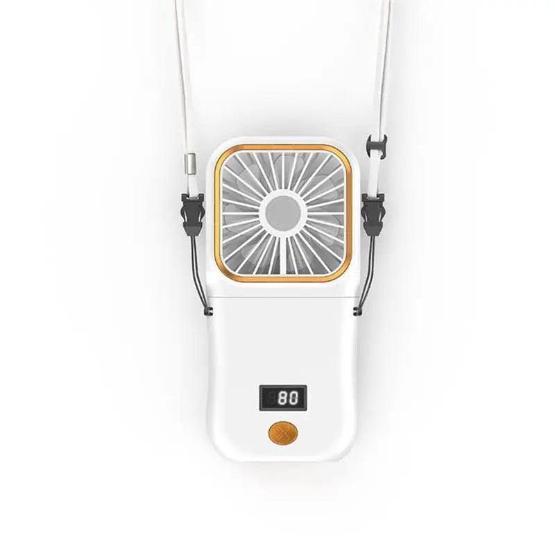 Airlio Faltbarer USB-Ventilator 3000mAh | 4-Stufen Luftkühler | Hand-, Tisch- & Halsventilator | Powerbank-Funktion | 180° Drehbar