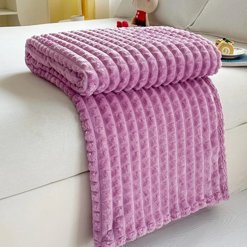 FauxFurria | Flauschige Imitatfell-Flanell-Decke | Uni-Farben | Winter & Ganzjahresgebrauch