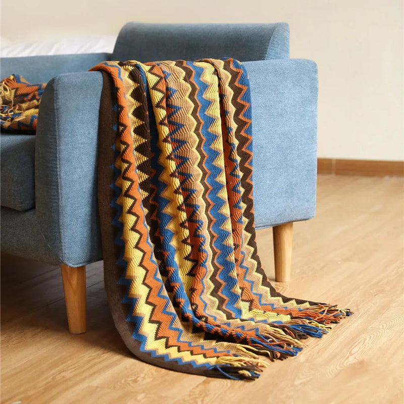 CasaLoom | Boho Decke mit Quasten | Rostrot | Weich & Leicht