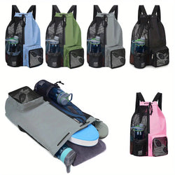 DrySportix Sportbeutel mit Netz & Nassfach | Rucksack mit Kordelzug | Schwimmen, Fitness & Strand | 48×32 cm