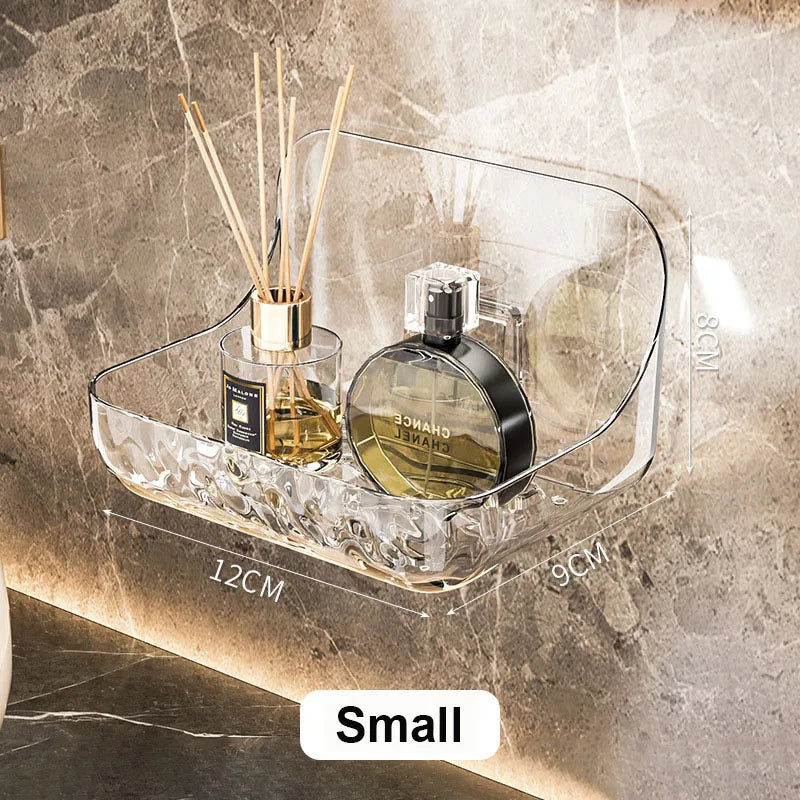 Clario WallClear Wandregal Transparent | Acryl Regal Ohne Bohren | Für Bad & Küche | Starke Haftung & Abnehmbar