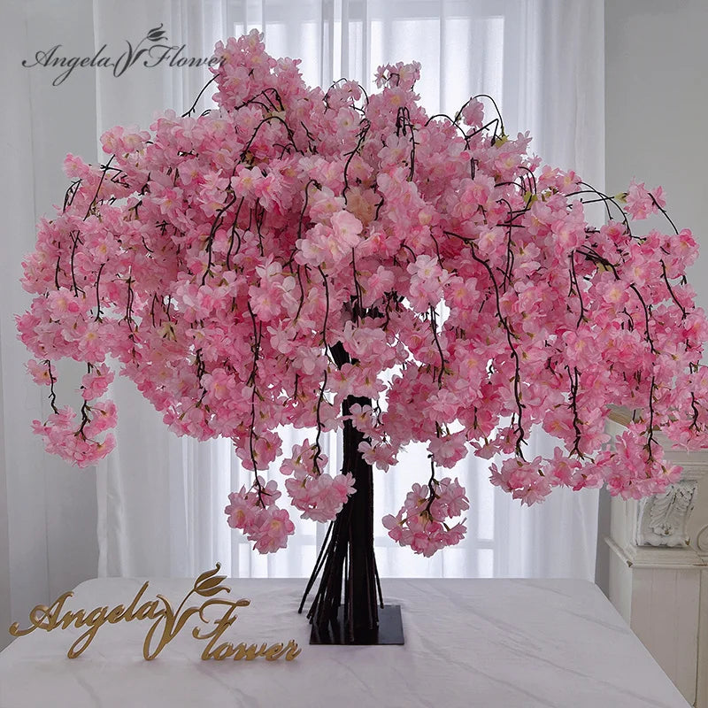 Blütenheim | Kirschblüten-Zweig | Hängend | Realistische Seidenoptik | Weiß · Rosa · Champagner