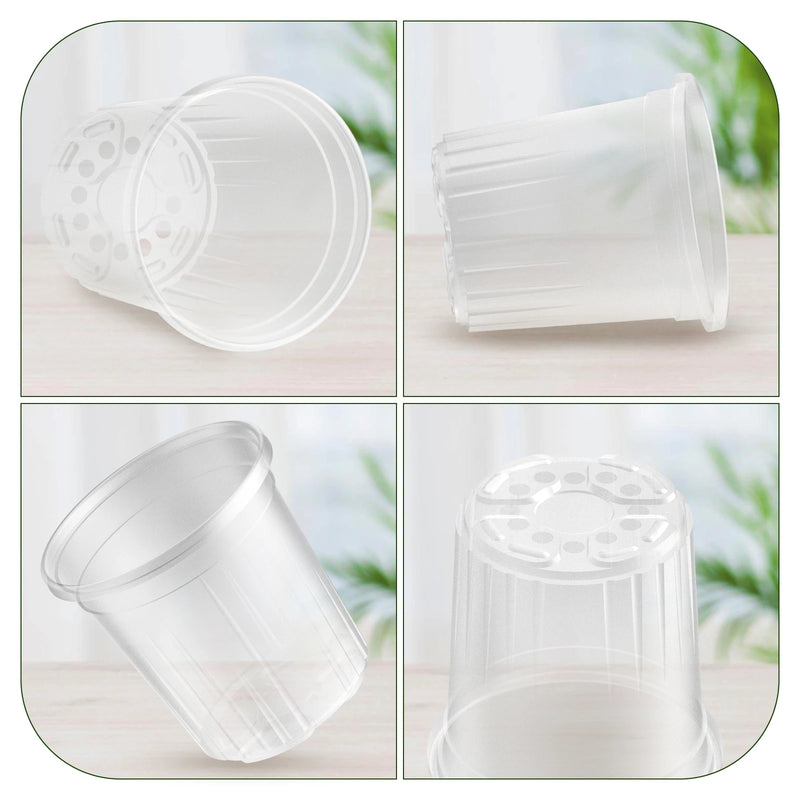 Pflanztöpfe TransparaGrow | 10er-Set | 1 Gallone (ca. 3,8 L) | Transparent & Verstärkt | Mit Drainagelöchern | Ø 17 cm