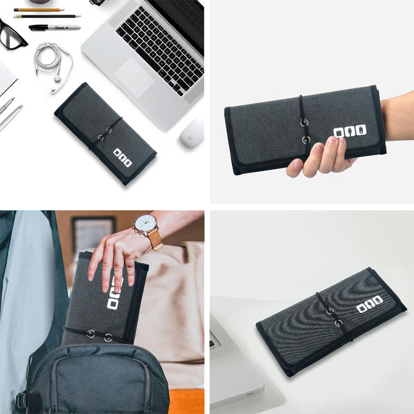 Traviloq Kabeltasche Reise Organizer | Wasserdicht & Stoßfest | Leicht & Kompakt | Nylon 24×11×3 cm