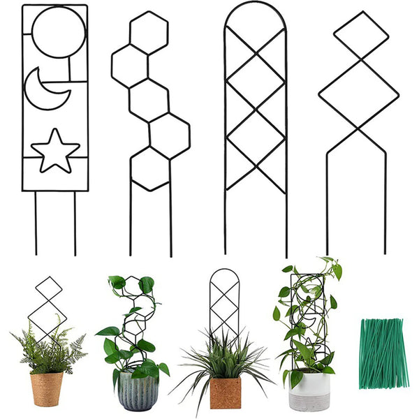 LeafLift Deco | Rankhilfe aus Metall für Topfpflanzen | 10 × 40 cm | Stabil & dekorativ | Für drinnen & draußen