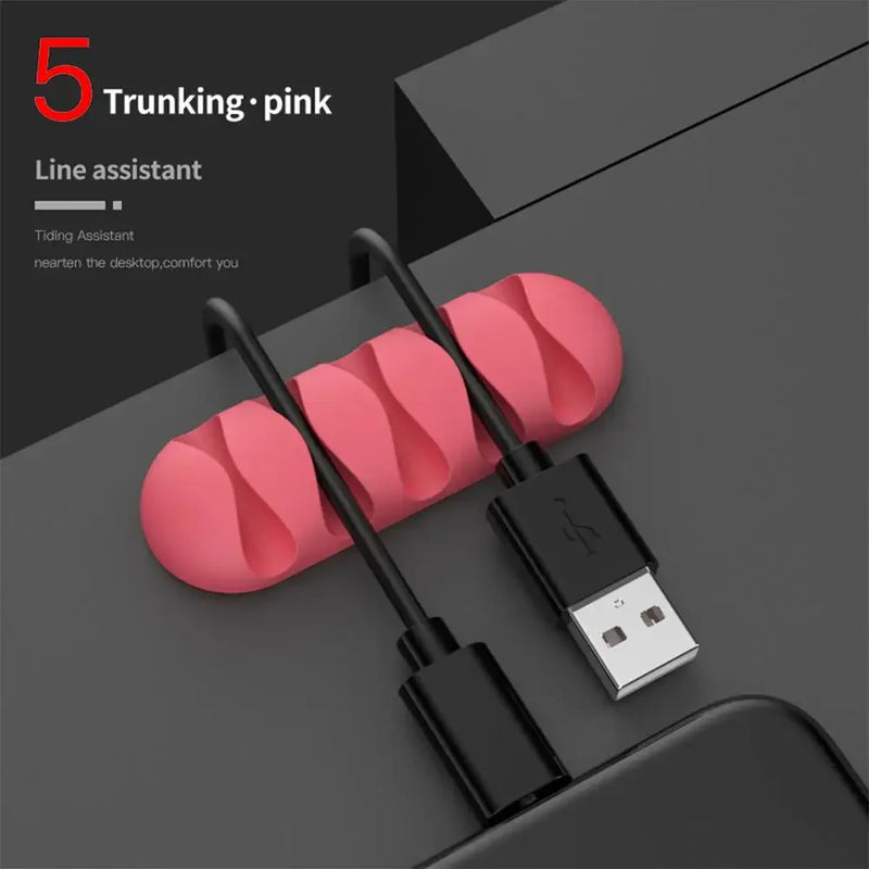 KabelFix Clip | Silikon Kabelhalter | Selbstklebend & Flexibel | Für USB, Kopfhörer & Ladekabel