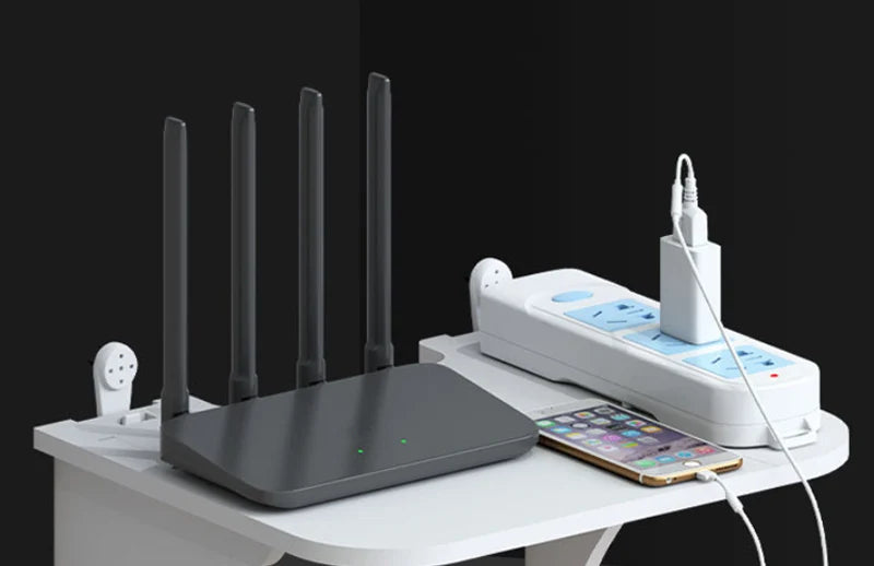 WallEase Organizer | Schwebendes Wandregal ohne Bohren | Versteckter Halter für WLAN-Router, TV-Box & Zubehör | PVC, Weiß | 30 × 15 × 12 cm