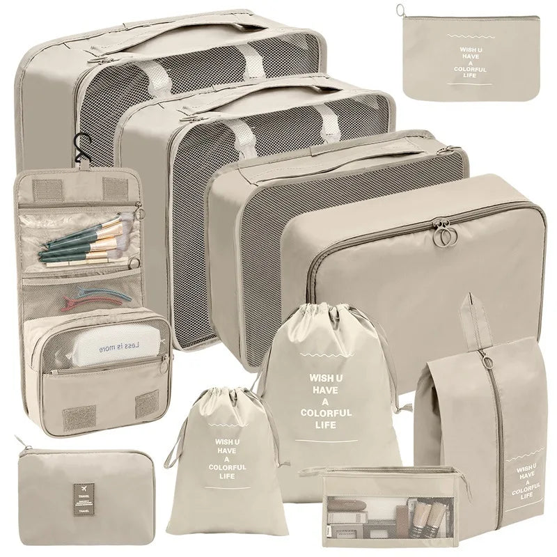 PackWunder Reise-Organizer Set 7/8/9/10-teilig | Faltbare Koffer-Organizer | Für Kleidung, Schuhe & Accessoires