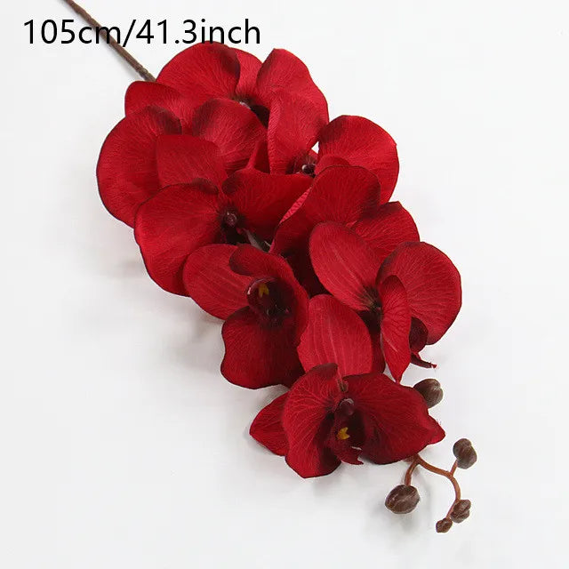 Künstliche Schmetterlings-Orchidee | 8 Blüten | Seide | 68–105 cm | Hochzeit & Wohn-Deko