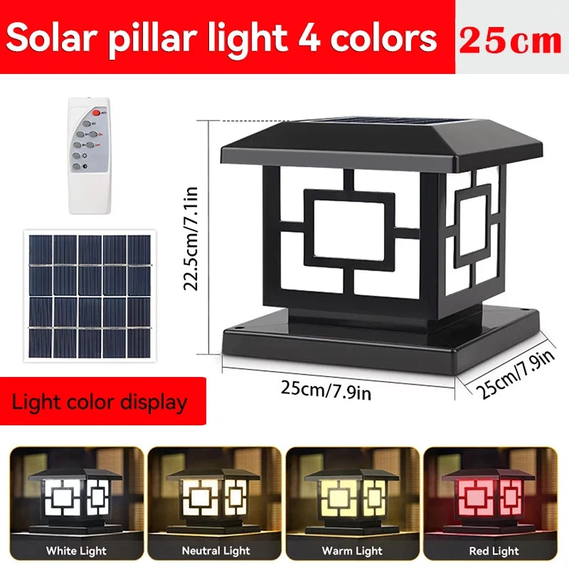 Solara PillarGlow Solar-Lichtsäule LED mit Fernbedienung & Timer – IP65 Wasserdicht