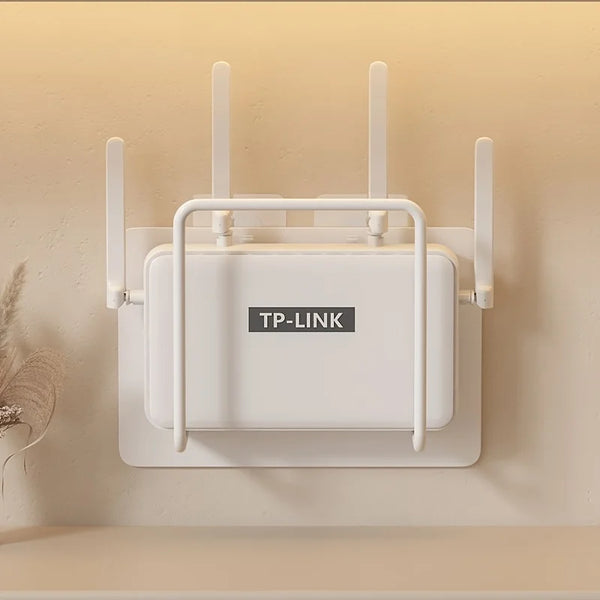 WLAN-Router-Halterung AirMount EasyFix | Wandmontage ohne Bohren | Weißes Gusseisen | Multifunktionales Regal