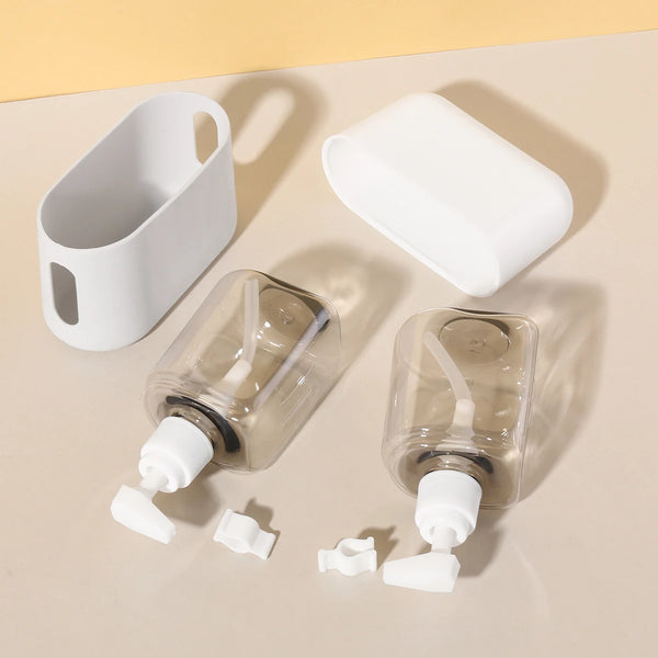 FlexiFill Reiseflaschen Set 2-in-1 | 100 ml Kombiflasche mit Trichter & Etiketten | Für Shampoo, Duschgel, Lotion | Auslaufsicher & TSA-konform