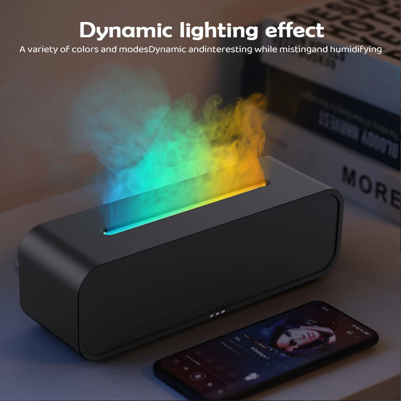 Flammen-Aromatherapie-Diffusor | Ultraschall-Luftbefeuchter mit LED-Flammeneffekt, Timer & Abschaltautomatik | USB 5V | Vulora