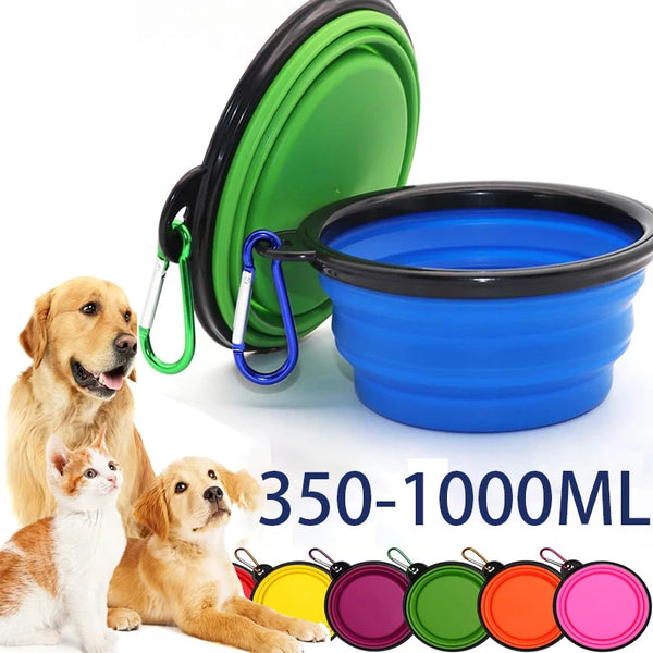ReiseNapf FlexiBowl | 2-in-1 Faltbarer Hundenapf & Spender | Silikon | Für Unterwegs & Outdoor