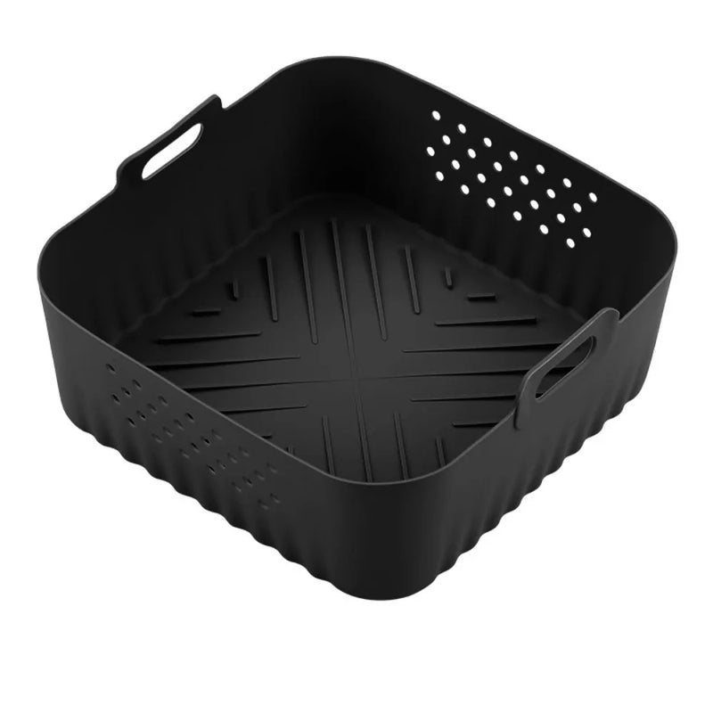 CrispEase | Silikon-Einsatz für Heißluftfritteusen | Wiederverwendbar & Antihaft | Ø 22,5 cm | Für 5–8 QT Modelle