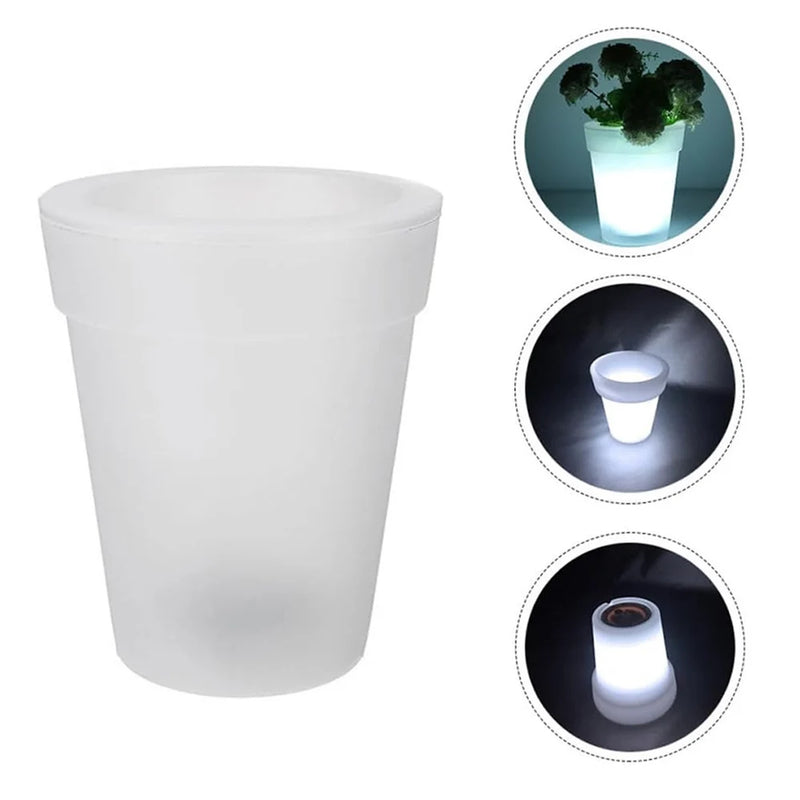 Florasun GlowPot Solar Blumentopf mit LED Beleuchtung | Leuchtender Pflanztopf für Garten & Balkon | Wasserdicht & Wiederaufladbar