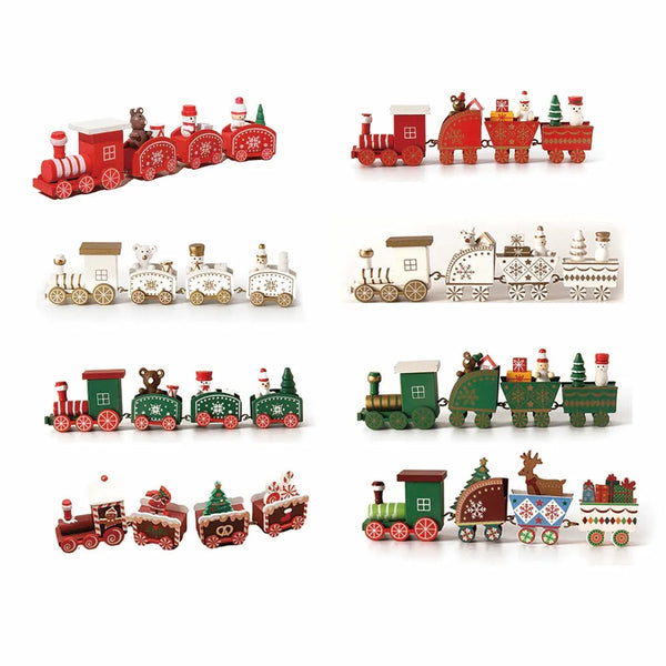 Nordica Express | Weihnachtszug Deko aus Holz | Bewegliche Lok & Waggons | Festliche Tischdeko & Geschenkidee