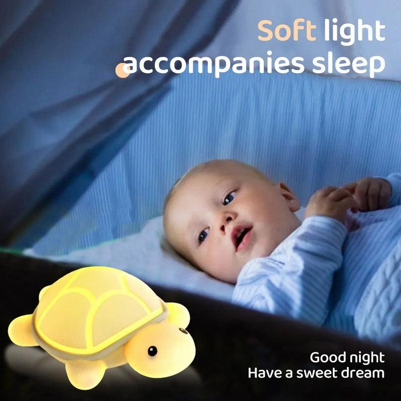 ShellGlow LED Nachtlicht | Niedliche Schildkröte | Weiches Silikon | Farbwechsel & Warmlicht | USB-C Wiederaufladbar | 10,2 × 15,8 × 6,1 cm