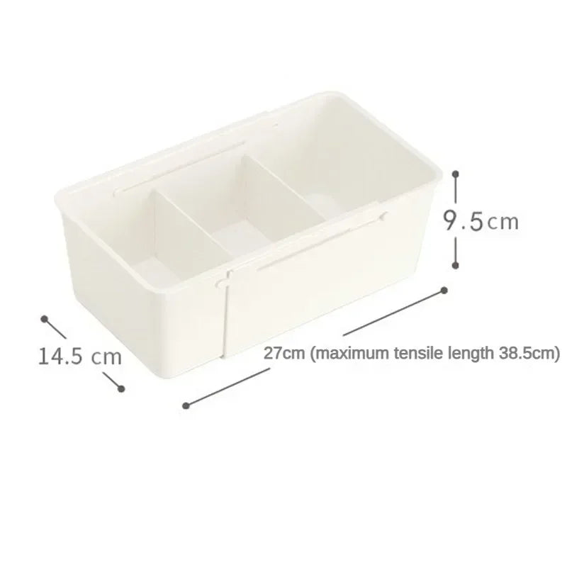 Ordimera Schubladen-Organizer mit ausziehbaren Fächern | Verstellbare Aufbewahrungsbox für Küche, Bad & Kleiderschrank – 27×14,5×9,5 cm