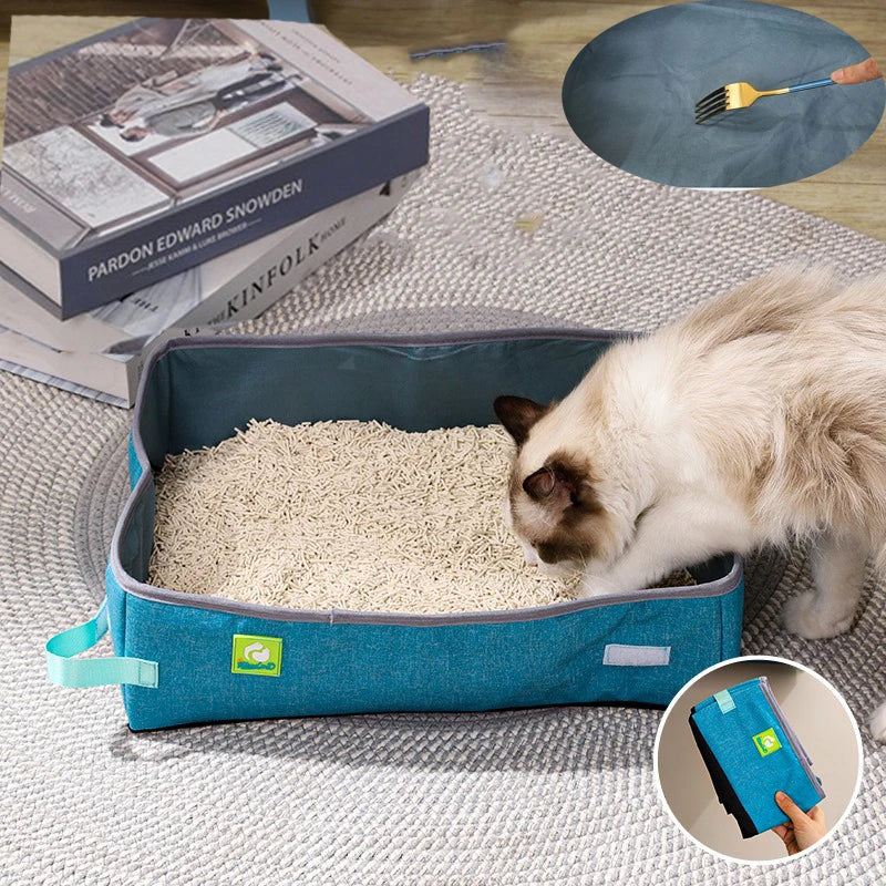 Katzenklo FlexFold | Faltbar & Wasserdicht | Halbgeschlossenes Design | Oxford-Gewebe