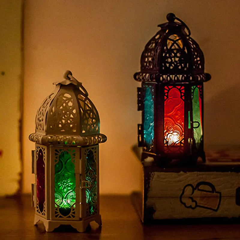 Windlicht Laterne | Orientalisches Design | Eisen & Glas | 17 cm