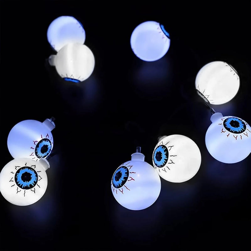 Halloween LED-Lichterkette CreepyEyes | 20 LED Augäpfel | Für Haus, Garten & Party