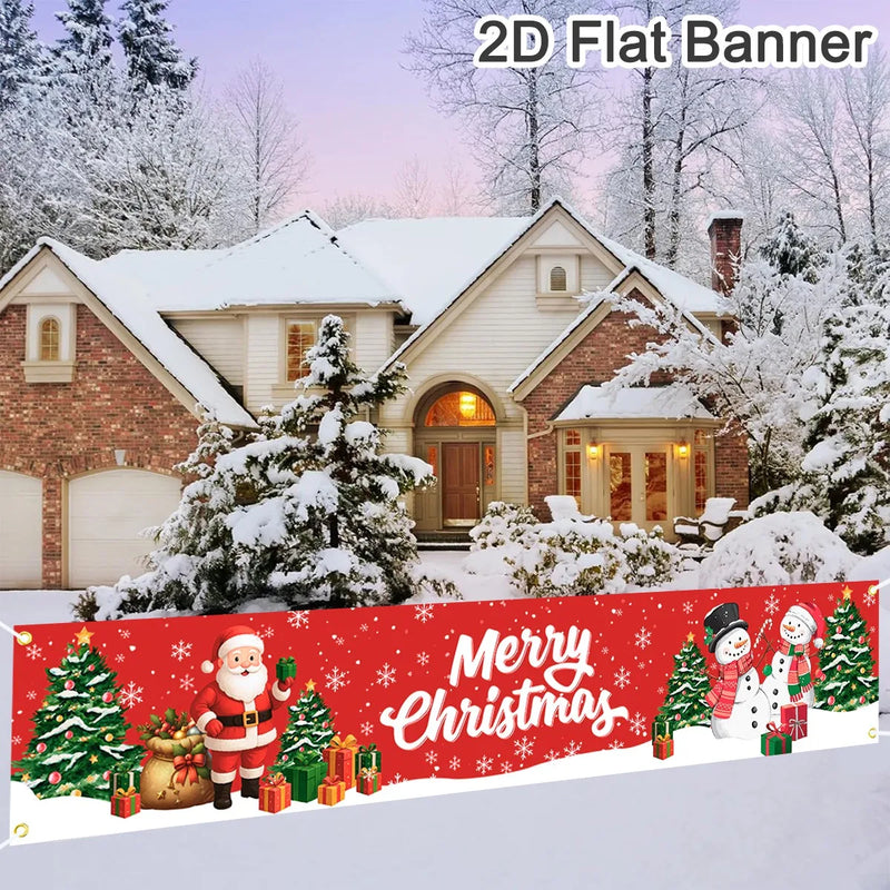 FestiJoy Weihnachts-Banner | Merry Christmas & Happy New Year 2025/2026 | Outdoor & Indoor Deko | Wetterfest & Wiederverwendbar