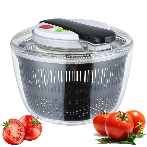 SpinFresh Salatschleuder 3L mit Deckel | Einhandbedienung & Rutschfester Stand | Salatwascher & -trockner für Gemüse & Obst | BPA-frei & Praktisch
