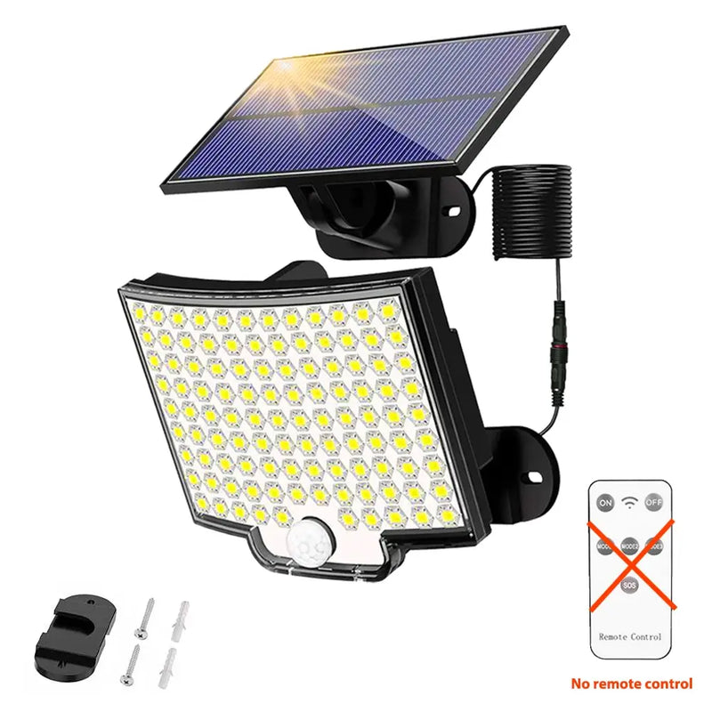 SolNova Solar Außenleuchte 106 LED | Bewegungsmelder & Fernbedienung | IP65 Wasserdicht | 3 Leuchtmodi | Trennbares Solarpanel