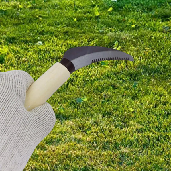 Horoji Japanisches Unkrautmesser | Edelstahlklinge & Holzgriff | Kompakt & Ergonomisch | Für Garten, Rasen & Bonsai