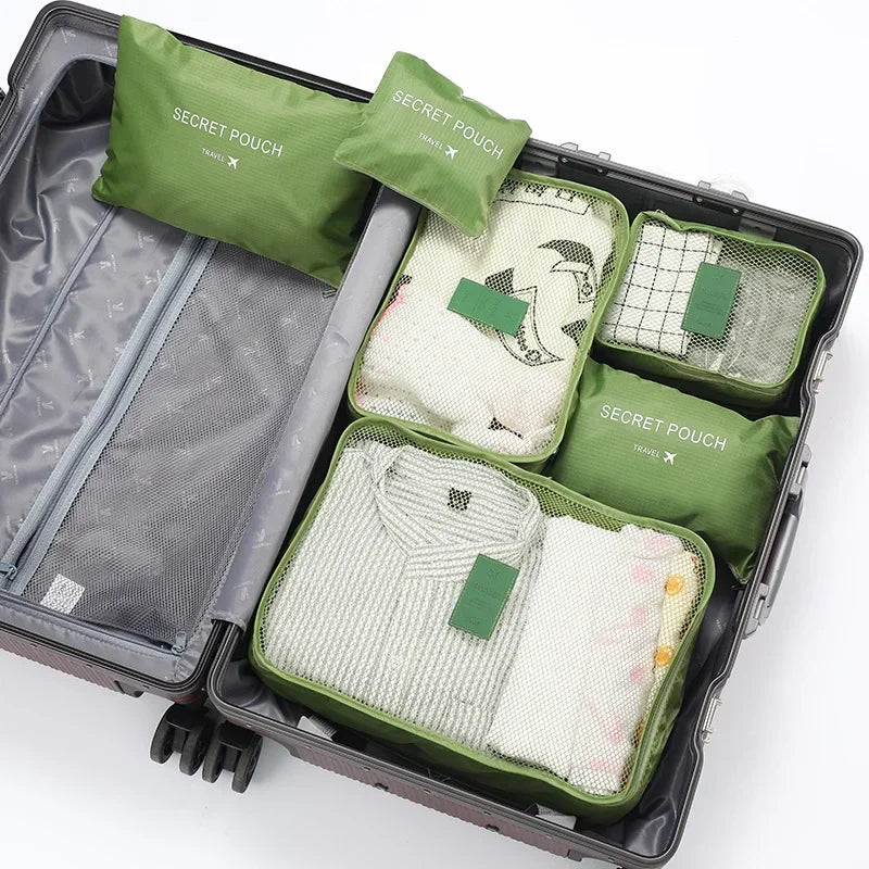 ReiseLina Kofferorganizer Set | 6-teilig | Wasserdicht & Platzsparend | Aus Oxford-Stoff