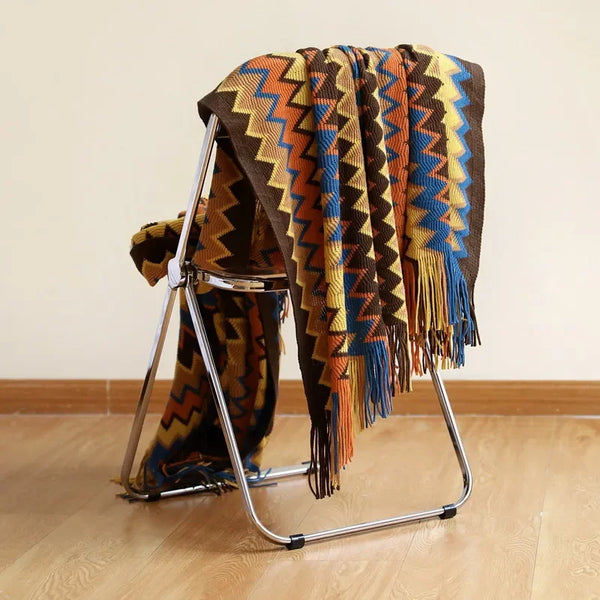 CasaLoom | Boho Decke mit Quasten | Rostrot | Weich & Leicht
