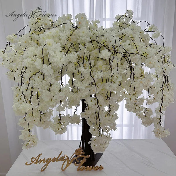 Blütenheim | Kirschblüten-Zweig | Hängend | Realistische Seidenoptik | Weiß · Rosa · Champagner