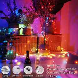 Lumavo LED Lichterkette Smart RGBIC | USB-betrieben | Farbwechsel & Musikmodus | Für Garten & Deko