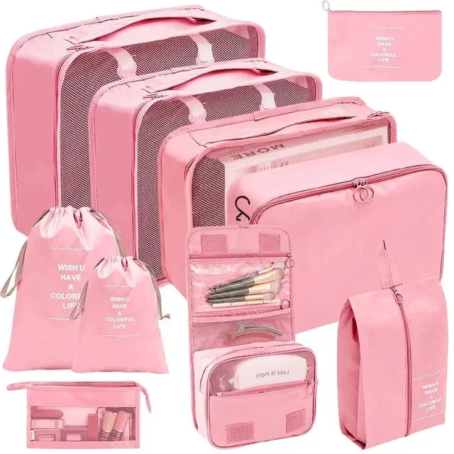 PackWunder Reise-Organizer Set 7/8/9/10-teilig | Faltbare Koffer-Organizer | Für Kleidung, Schuhe & Accessoires