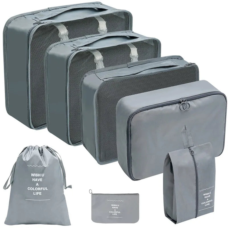 PackWunder Reise-Organizer Set 7/8/9/10-teilig | Faltbare Koffer-Organizer | Für Kleidung, Schuhe & Accessoires