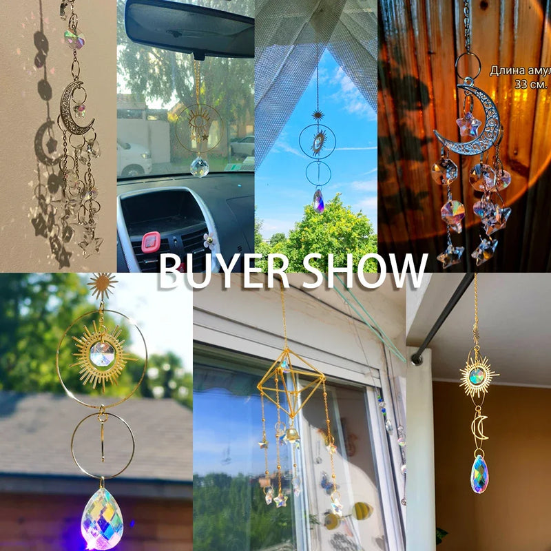 Lunora | Kristall Suncatcher | Regenbogen Deko Anhänger | Glas & Metall | 20 cm