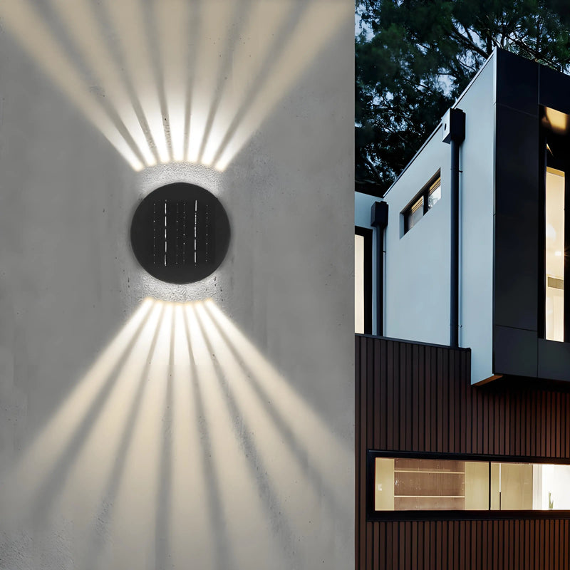 Solaréa Solar-Außenwandleuchte Up‑Down 10 × 10 cm | IP65 Wasserdicht | Solar‑LED für Haus, Garten & Terrasse