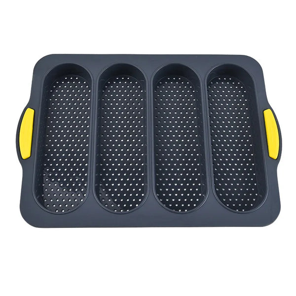 Formelino Silikon Baguette Backform | Antihaft & hitzebeständig | Mit Belüftungslöchern | Für 3 Baguettes | 33 × 23.8 cm