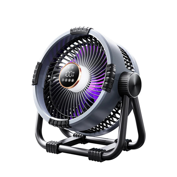 Campolar Camping Ventilator mit LED & Fernbedienung | 20000 mAh Akku | 360° Haken & 4 Stufen | Bis zu 100 Std. Laufzeit