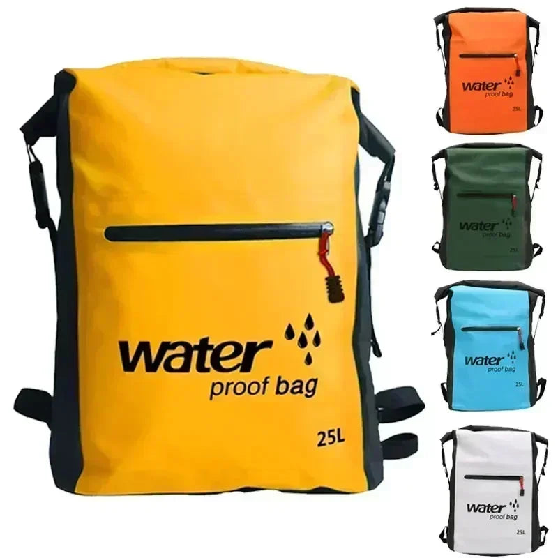 Wasserdichter Rucksack AquaDryX 25L | Schwimmender Packsack | Rolltop & Atmungsaktiv | Ideal für Kajak, Trekking & Outdoor