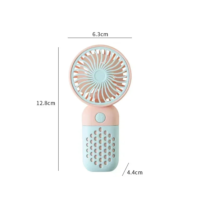 Mini-Handventilator PockeLuft 2025 | USB-aufladbar | Tragbar & superleise | Süßes Cartoon-Design für Kinder & Schule