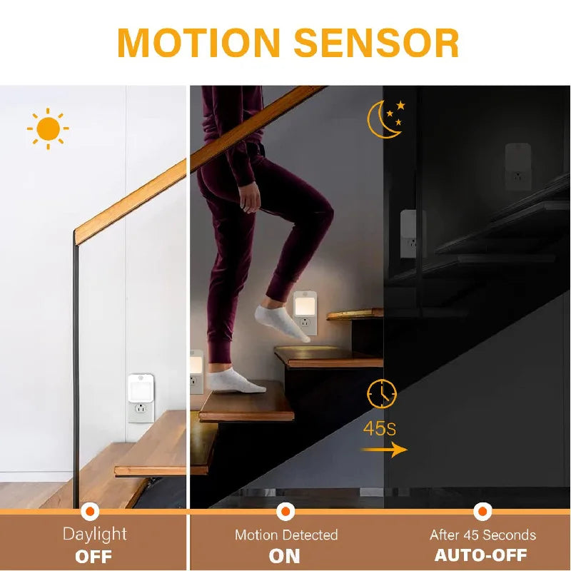 Sensalume LED Nachtlicht mit Bewegungsmelder | Plug-in Steckdosenlicht | Warmweiß & Kaltweiß | Dimmbar & Sensorgesteuert