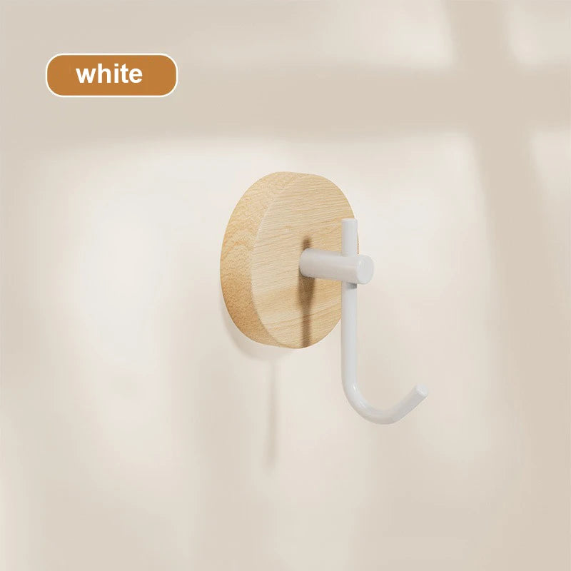 Selbstklebender Holzhaken Woodiva WallHook | Massivholz Walnuss | Schlüssel-, Handtuch- & Mantelhaken | Für Küche, Bad & Flur