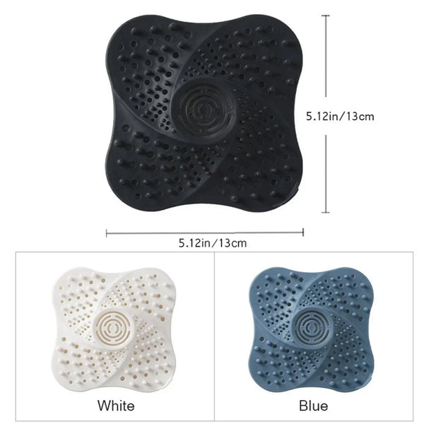 Haarsieb DrainShield SoftCatch | Abfluss-Stopp für Dusche, Waschbecken & Badewanne | Silikon-Haarfänger mit Saugfuß | 13×13 cm